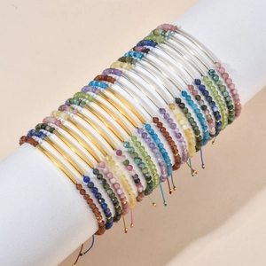 Handgefertigtes Naturstein Perlenarmband Mit Kupferrohr Verstellbares Geflochtenes Seil Bohemian Retro Edelstein Schmuck Für Damen Geschenk