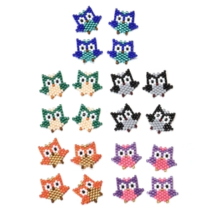 Pendenti a forma di gufo fatti a mano in perle MIYUKI in cinque colori per gioielli