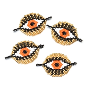 Handmade Miyuki bead charms with evil eye motifs for DIY jewelry necklace and bracelet