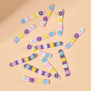 Set di fermagli per capelli in perline MIYUKI fatti a mano con motivi floreali colorati