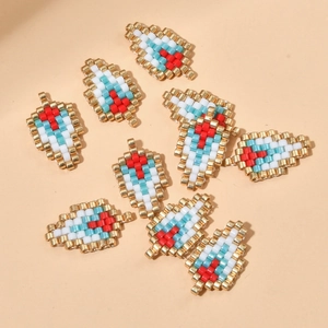 Bohemian MIYUKI seed bead geometric leaf pendants for DIY handmade jewelry crafts