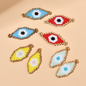 Handmade MIYUKI bead Evil Eye charms in colorful styles for DIY jewelry making