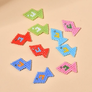 Perline di Vetro a Forma di Pesce Tessute a Mano per Creazione Gioielli Fai da Te Ciondoli Animali Colorati per Collane Braccialetti