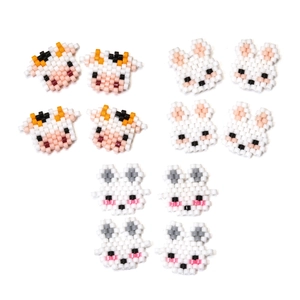 Set di ciondoli in perline MIYUKI fatti a mano con mucche, conigli e gattini per gioielli DIY