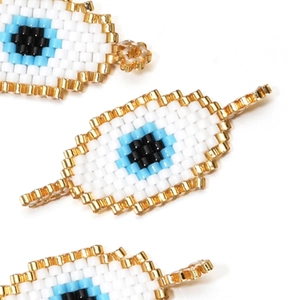 Handmade Miyuki bead evil eye charms for bracelets and necklaces DIY jewelry making