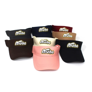 Multiple colors of cotton sun visor hats with letter embroidery for outdoor sports