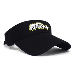 Detail of premium cotton sun visor showing fine 3D embroidery Onjiha on front