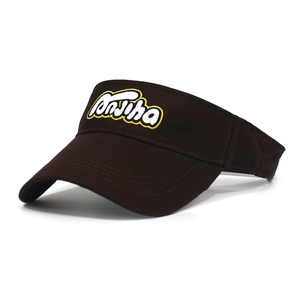 Close-up of premium 3D embroidery detail and cotton canvas texture on sun visor hat