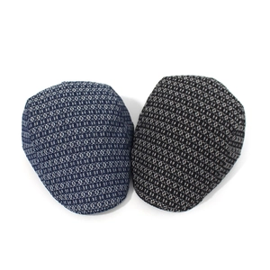 Men's cotton jacquard denim ivy caps in dark blue and grey, British retro style flat caps
