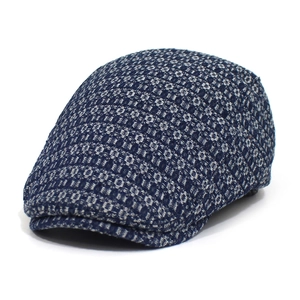 Men Vintage Cotton Jacquard Denim Forward Hat Retro British Style Adjustable Beret Breathable Sun Protection Outdoor Flat Cap