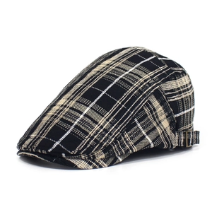 Coppola Vintage Britannica a Quadri in Cotone Regolabile Berretto Newsboy per Uomo Donna Casual Accessori Protezione Solare Outdoor