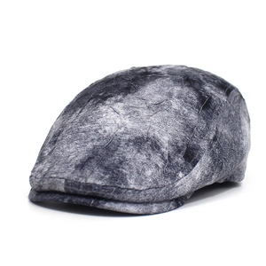 Vintage Marble Texture Ivy Cap Cotton Blend Newsboy Flat Cap Distressed Forward Hat For Men Women Adjustable Retro Beret