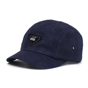 Cotton Grid Pattern Adjustable Camp Cap For Men Women With Metal Triangle Tag Outdoor Sunshade Sport Baseball Hat Vintage Fashion Accessory