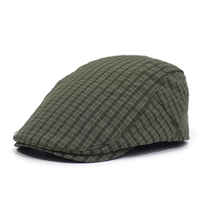 Vintage British Style Grid Beret Hat For Men Women Cotton Blend Breathable Flat Cap Adjustable Ivy Newsboy Driving Hat