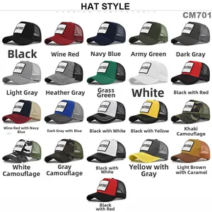 Plusieurs coloris de casquettes trucker BOY DAD en mesh avec fermeture ajustable