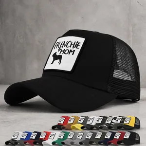 Frenchie Mom Französische Bulldogge Trucker-Kappe Für Damen Herren Atmungsaktiv Netz Baseballkappe Baumwolle Patch Verstellbar Outdoor Sonnenhut