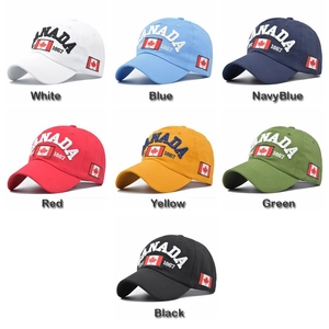 Classic Canada maple leaf cotton baseball caps in multiple colors for outdoor sun protection