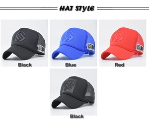 Detaillierte Nahaufnahme von Trucker Caps mit Mesh und 3D-geprägten Stickerei-Aufnähern