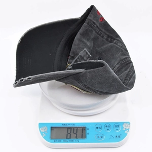 Lightweight washed charcoal baseball cap with red 3D embroidery weighing only 84.1 grams