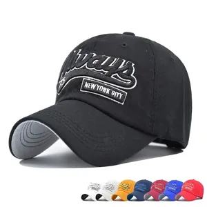 Vintage Cotton Baseball Cap Always 75 New York City Embroidery Adjustable Hat Retro Casual Outdoor Sun Protection Hat