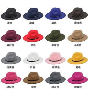 Elegant wide brim wool fedora hat for women and men in sixteen different classic colors