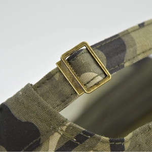 Adjustable jungle camo tactical military cap with bronze metal buckle and embroidery