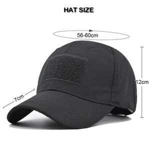Casquette de baseball tactique camouflage noir en tissu ripstop avec taille réglable