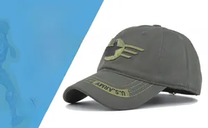 Detail view of army green tactical baseball cap with star embroidery and U.S. ARMY brim