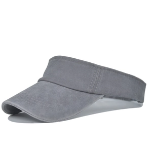 Vintage washed grey open top baseball sun hat with distressed brim for outdoor use