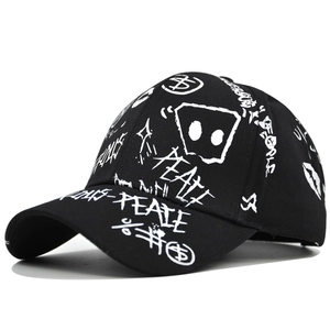 Streetwear Graffiti Print Baseball Cap Cotton Adjustable Hip Hop Sun Hat For Men Women Outdoor Fashion Casual Snapback Hat