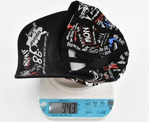 Close-up of a street graffiti baseball cap on a digital scale weighing exactly 94.3 grams