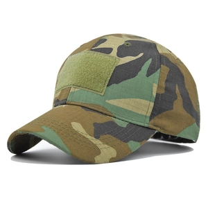 Casquette de baseball camouflage tactique en tissu ripstop avec zone velcro frontale