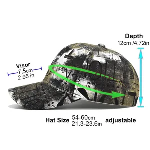 Guide des tailles de casquette de baseball graffiti avec tour de tête réglable 54-60cm