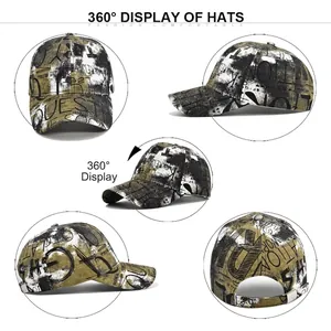 Vue à 360 degrés de la casquette de baseball à imprimé graffiti avec boucle réglable