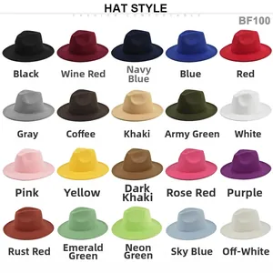 Broad color palette showing 20 classic felt fedora hat variations for women and men