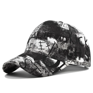 Casquette de Baseball en Coton Imprimé Graffiti Streetwear Hip Hop Réglable Snapback Chapeau de Soleil Hommes Femmes Casual Outdoor Mode Trucker Cap