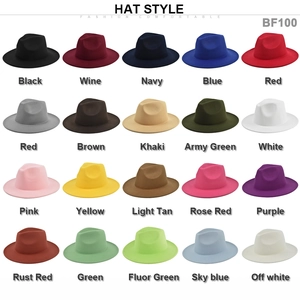 Classic wide brim wool fedora hats for women in 20 vibrant colors with a stylish top dent