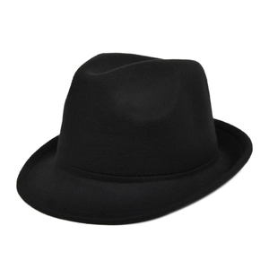 Vintage Woolen Felt Fedora Hat Wide Brim Jazz Cap For Men Women Solid Color British Style Classic Formal Party Dress Hat