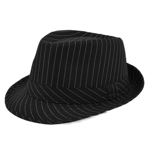 Vintage Pinstripe Fedora Jazz Hat For Men Women Cotton Blend British Style Gentleman Hat Casual Sunshade Party Hat Jewelry