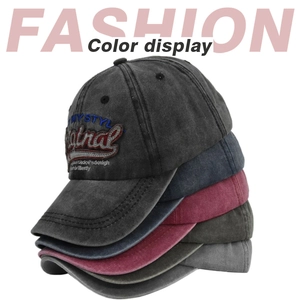 Stacked collection of vintage washed baseball caps with MY STYL embroidery in five colors