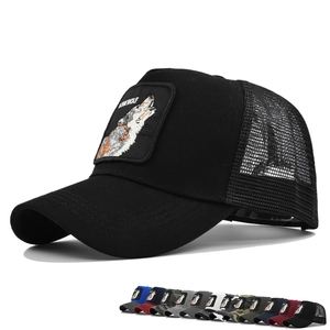 Wolf Borduurwerk Trucker Pet Ademend Mesh Baseballpet Gebogen Rand Verstelbare Snapback Outdoor Zonnehoed Unisex Streetwear