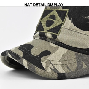 Brazilian camouflage baseball cap detail with flag embroidery and high-quality canvas fabric