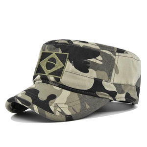 Brazil Camouflage Cadet Cap For Men Women Cotton Embroidered Brazil Flag Patch Outdoor Military Tactical Baseball Hat Sun Protection