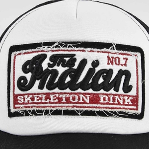 Vintage baseball cap with 3D embroidery patch The Indian and distressed brim detail