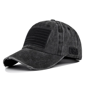Vintage Washed Cotton Baseball Cap USA Flag Embroidery Distressed Adjustable Tactical Sun Hat For Men Women Casual Outdoor Hat