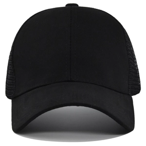 Casquette de Baseball Queue de Cheval Femme Chapeau Trucker en Filet Respirant Visière Solaire Réglable Couleur Unie