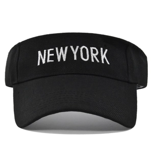 Solid color open top sun visor hat with white New York embroidery for outdoor running