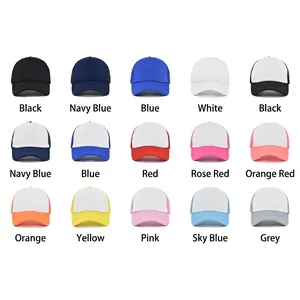Classic 5-panel mesh trucker baseball caps in 15 vibrant colors for sun protection