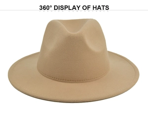 Dettaglio della corona del cappello Fedora beige con tripla piega classica e tesa larga