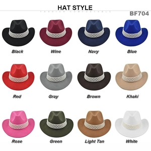 Grille de chapeaux de cowboy en 12 couleurs avec d'élégants bandeaux en perles à trois rangs